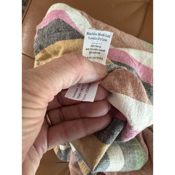 NWT Marine Layer Bold Stripe Hemp Tencel Pull On Beach Shorts Size XS - Picture 6 of 6